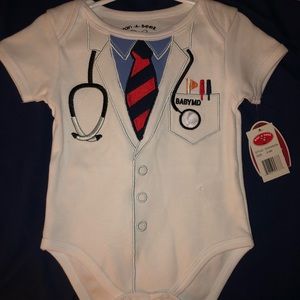 WAN-A-BEEZ: White “MD” bodysuit